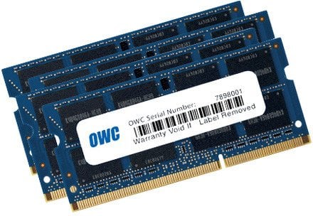 OWC 4x 8GB, 1600MHz, DDR3L, PC12800, 32 GB, 4 x 8 GB, DDR3, 1600 MHz, 204-pin SO-DIMM, Blue