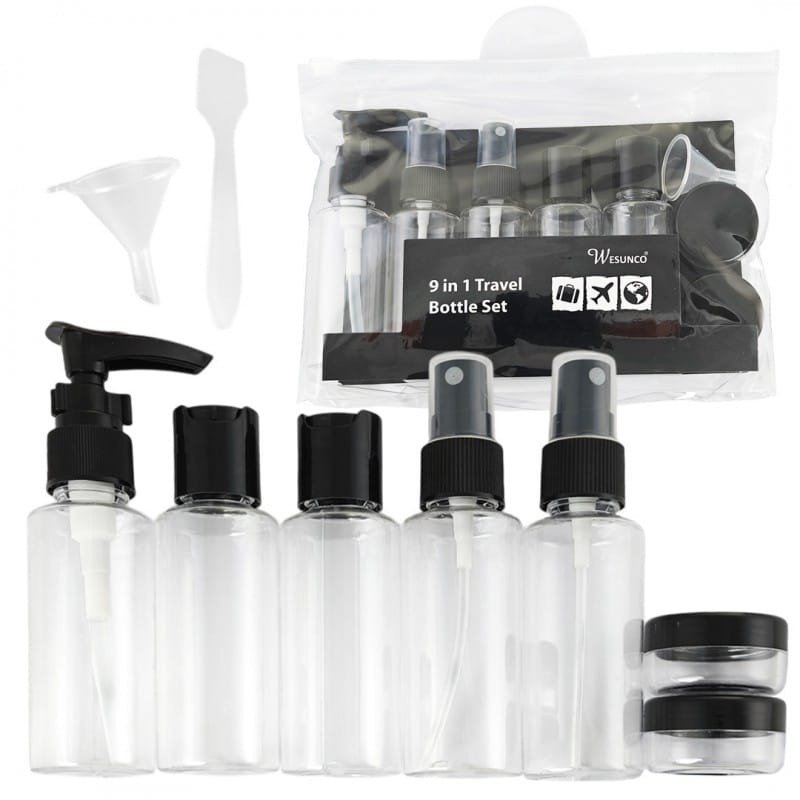 Zestaw pojemniczków i akcesoriów podróżnych 9w1 KS136CZ