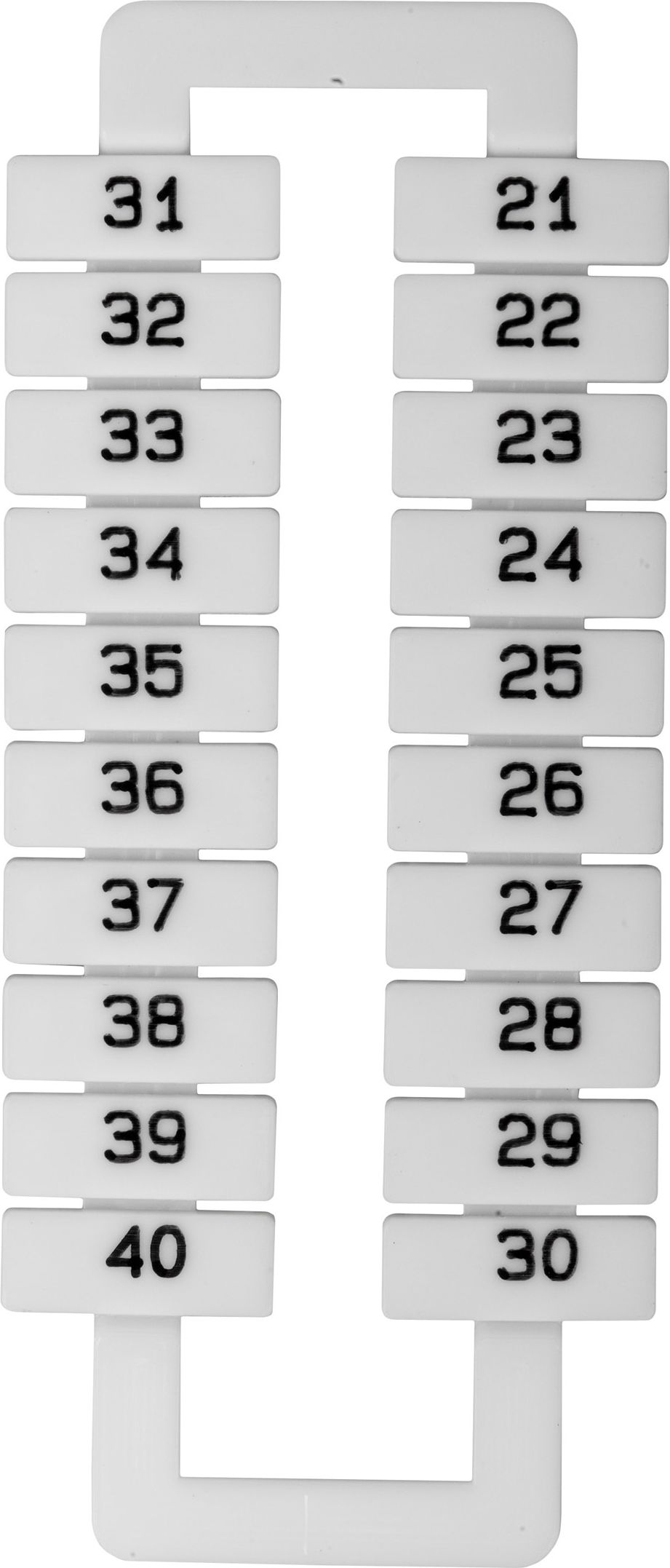 EM Group Oznacznik do złączek szynowych 2,5-70mm2 /21-40/ biały 20szt. (43192)