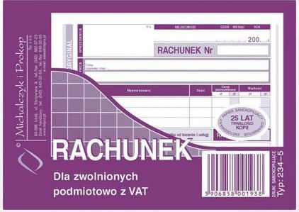 Staples Druk akcydensowy, rachunek A6 1+1 80k (DR0102)
