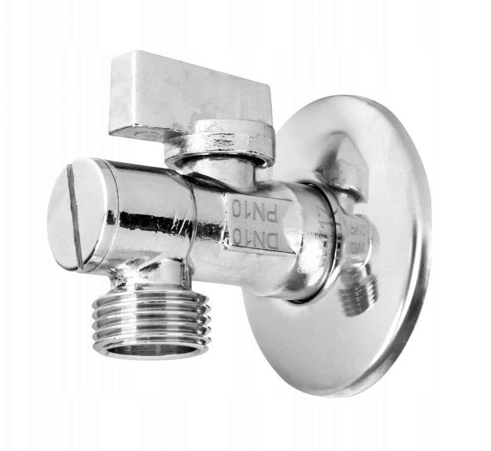 Diamond kurek kulowy kątowy z filtrem i z rozetą 1/2"x1/2", chrom ART.801-1/2X1/2 CH.