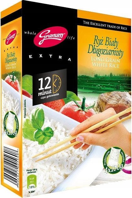 Melvit Melvit Granum Ryż biały długoziarnisty 100 g x 4 sztuki