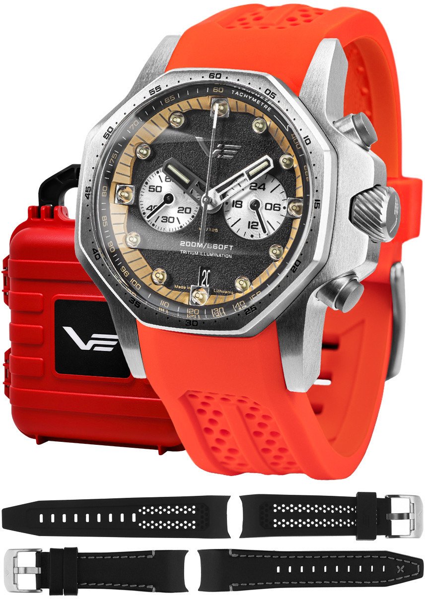 Zegarek męski Vostok Europe VK64-640A698SR czerwony