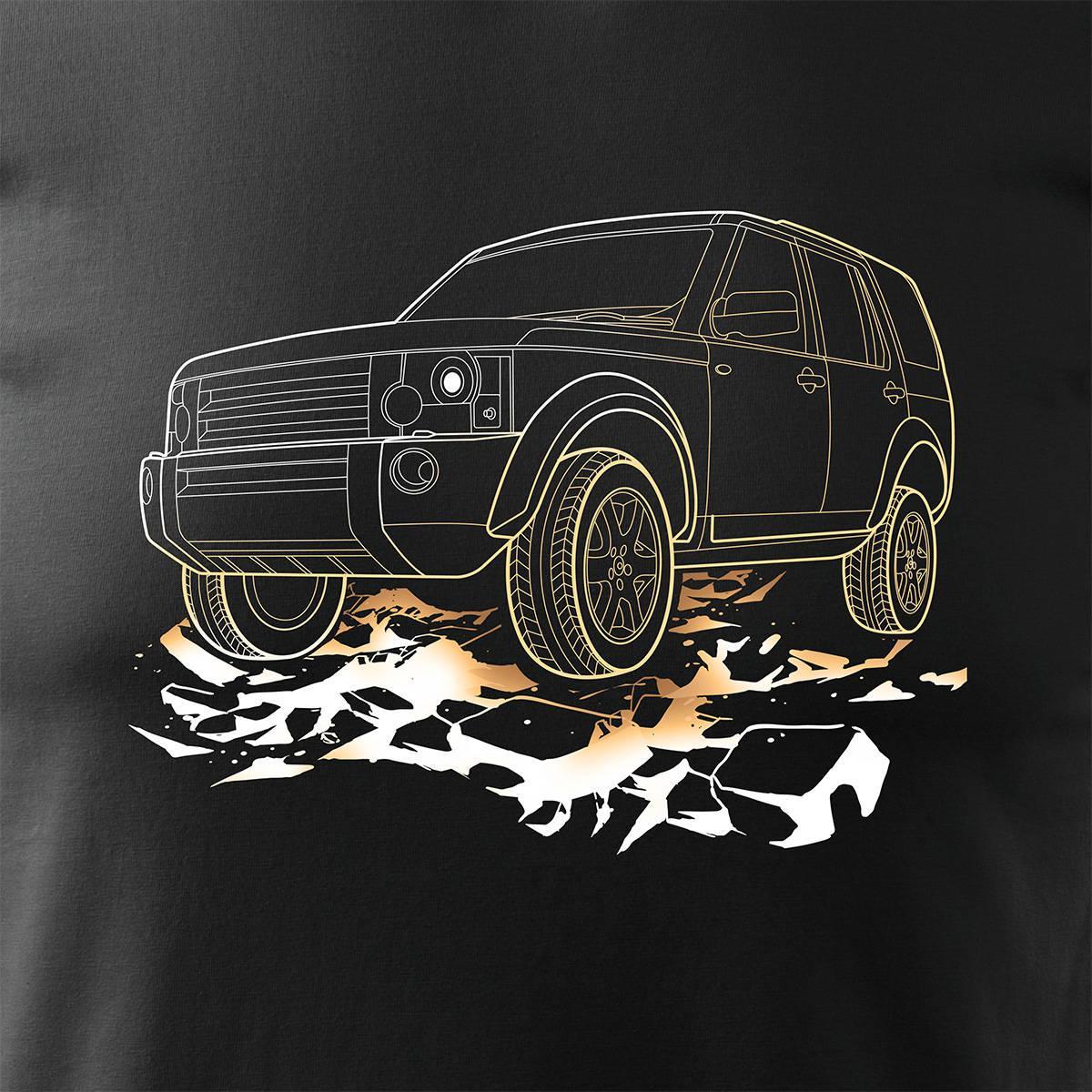 Topslang Koszulka z samochodem Land Rover Land Roverem męska czarna REGULAR XL