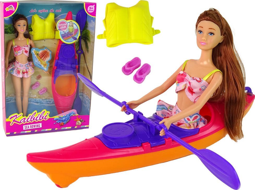 LeanToys Zestaw Lalka Akcesoria Kajak Różowy