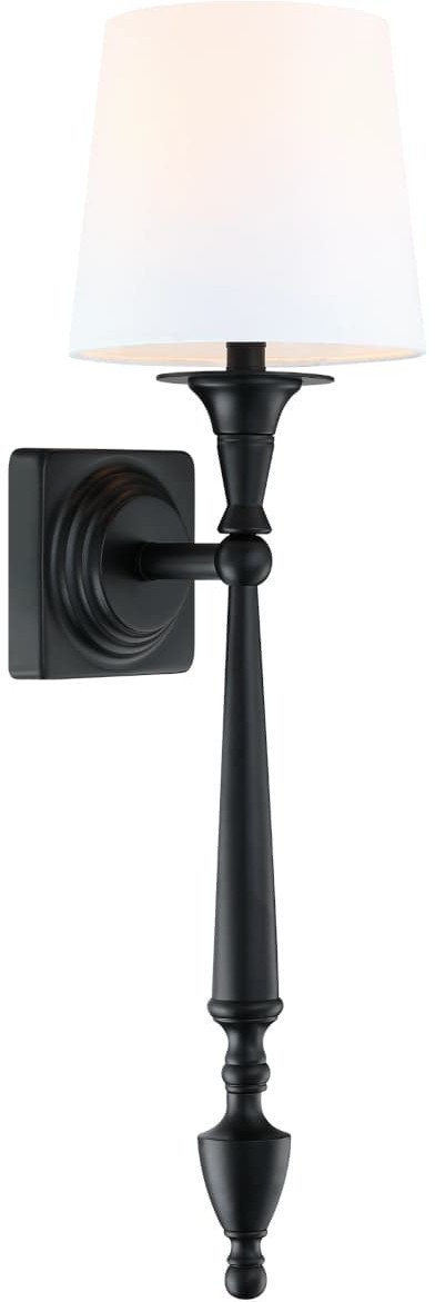 Kinkiet klasyczny Austin W01296BK-WH Cosmolight metal tkanina czarny biały