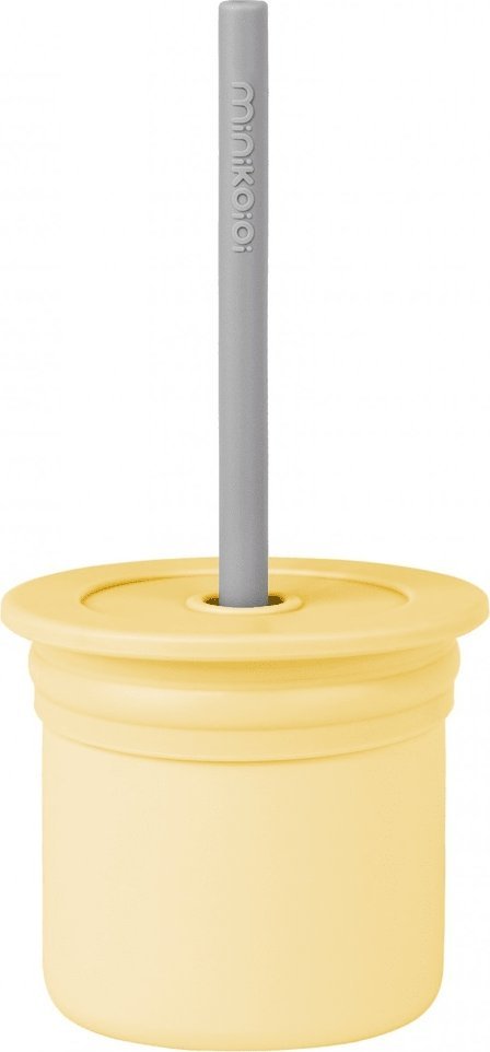 MINIKOIOI MINIKOIOI mini cup SIP+SNACK 2in1, 6m+, Mellow Yellow/Powder Grey, 101260006