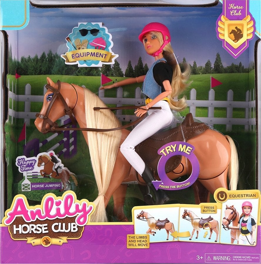 Teka Lalka dżokejka z koniem