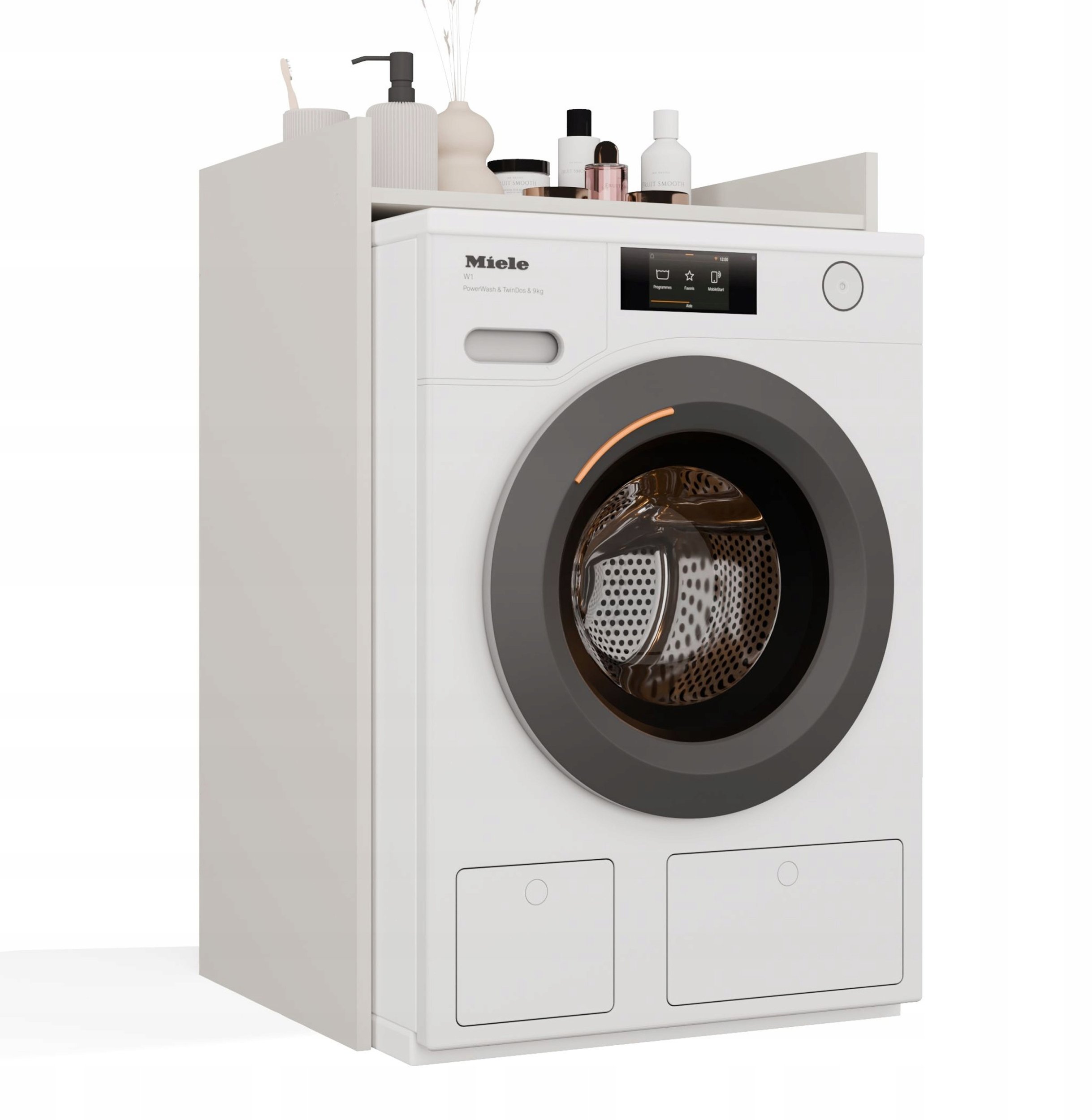 Szafka Łazienkowa Na Pralkę POLA NP KASZMIR Beż Półka Regał Do Łazienki