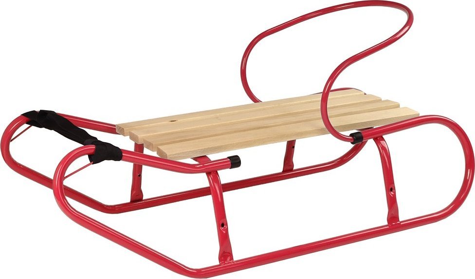 Lean Sport Sanki Metalowe z Pchaczem Oparciem Pasek Czerwone
