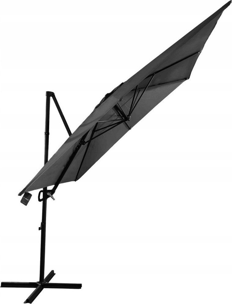 kontrast Parasol ogrodowy duży składany regulowany AUSTIN 300 cm + pokrowiec c. szary