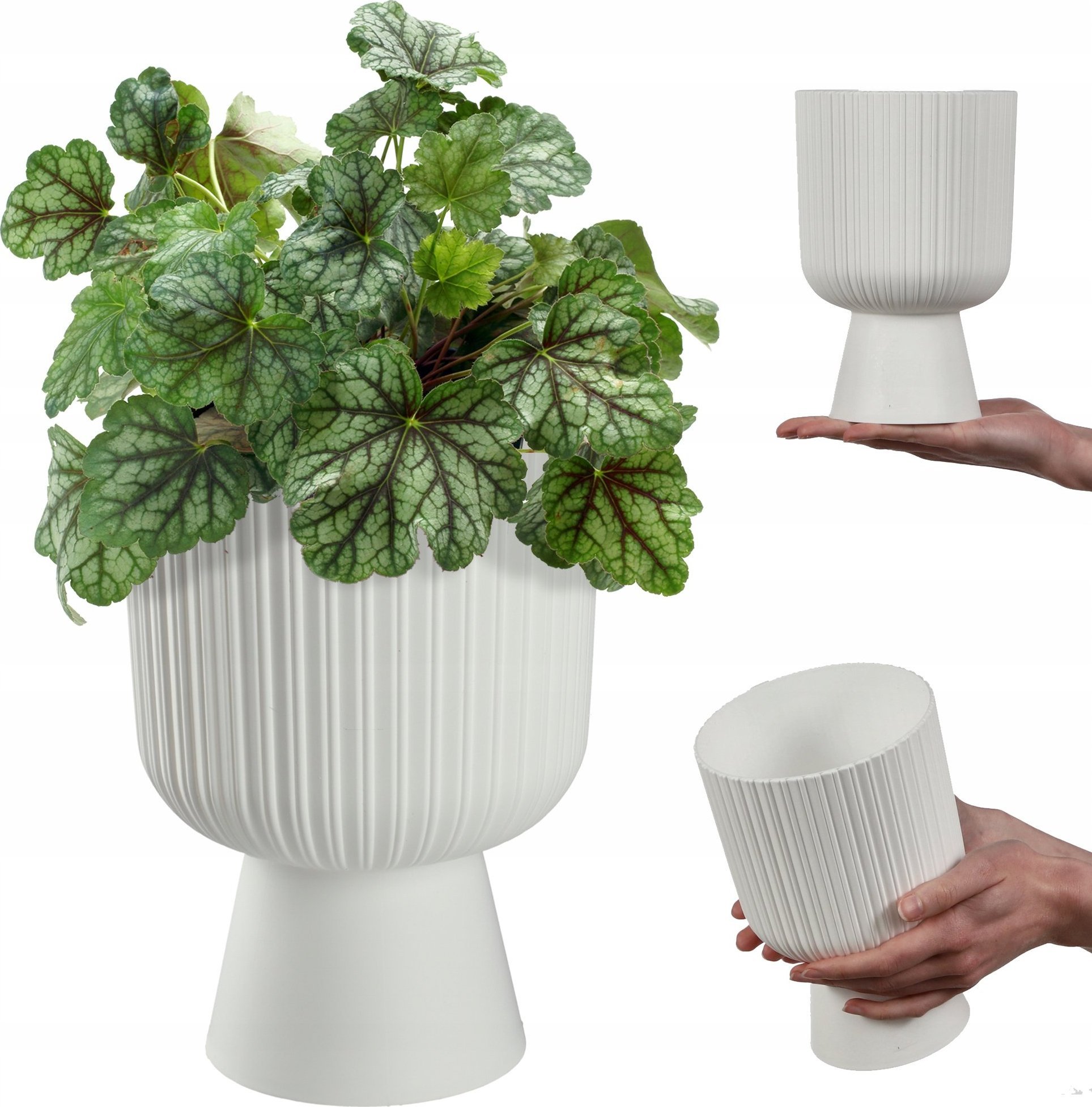 Kadax KADAX Doniczka Osłonka Kwietnik Gazon 14cm Biała