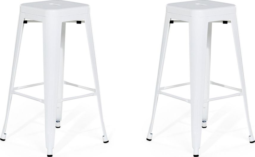 Beliani Zestaw 2 stołków barowych metalowych 76 cm biały CABRILLO