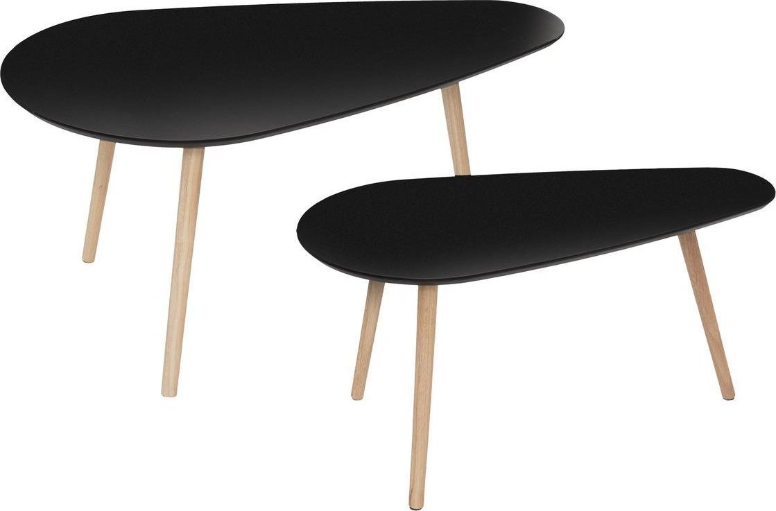 Atmosphera Zestaw 2 stolików Mileo L czarne