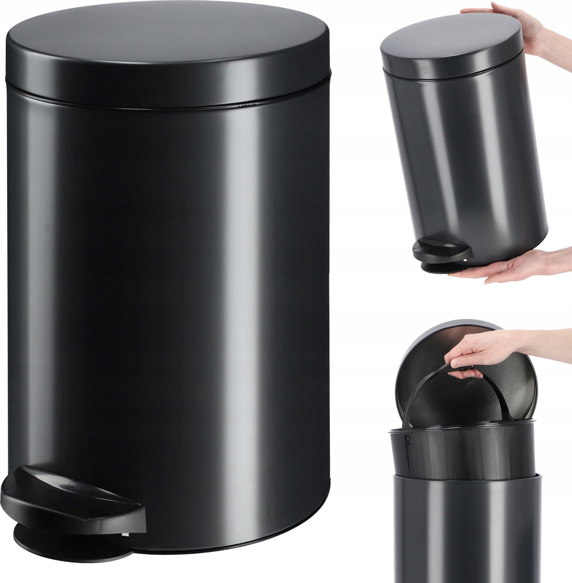 Kosz na śmieci Kadax na pedał czarny