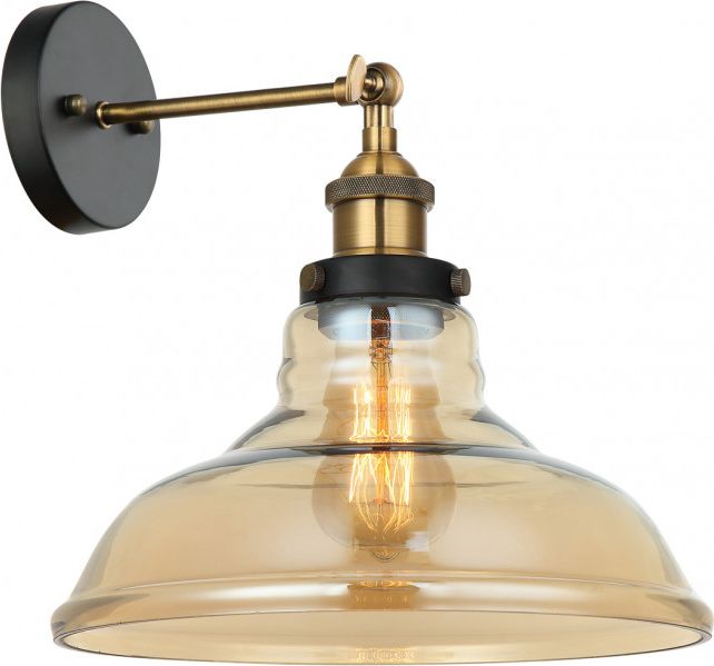 Kinkiet Italux Lampa ścienna bursztynowa Italux Hubert MBM-2381/1 GD+AMB