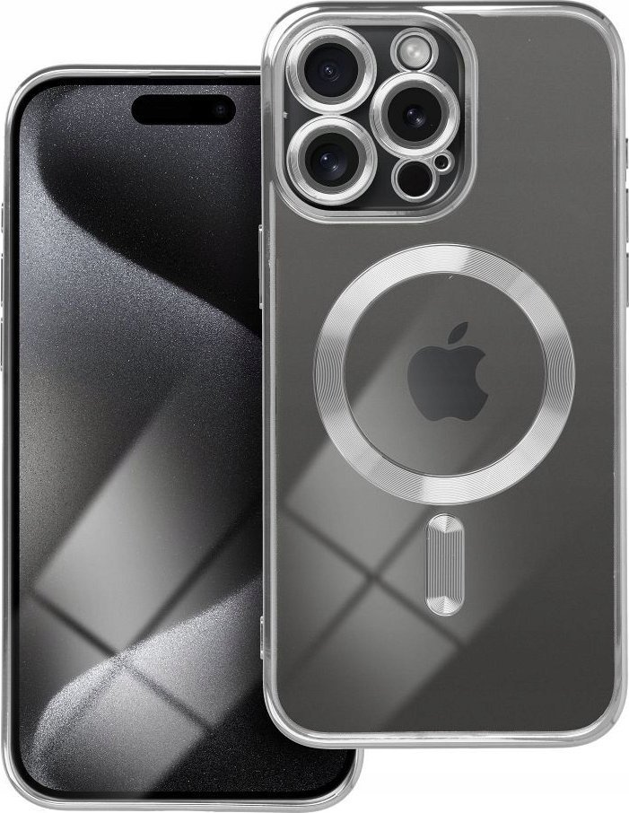 OEM Futerał ELECTRO MAG COVER kompatybilny z MagSafe do IPHONE 15 Pro srebrny