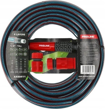 Profast Wąż ogrodowy 1/2 cala 15m ze złączkami i zraszaczem