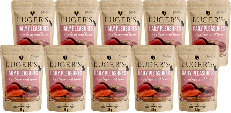 Karma mokra dla kota Luger's Daily Pleasures Sterilised z łososiem i tuńczykiem zestaw 10 x 85 g