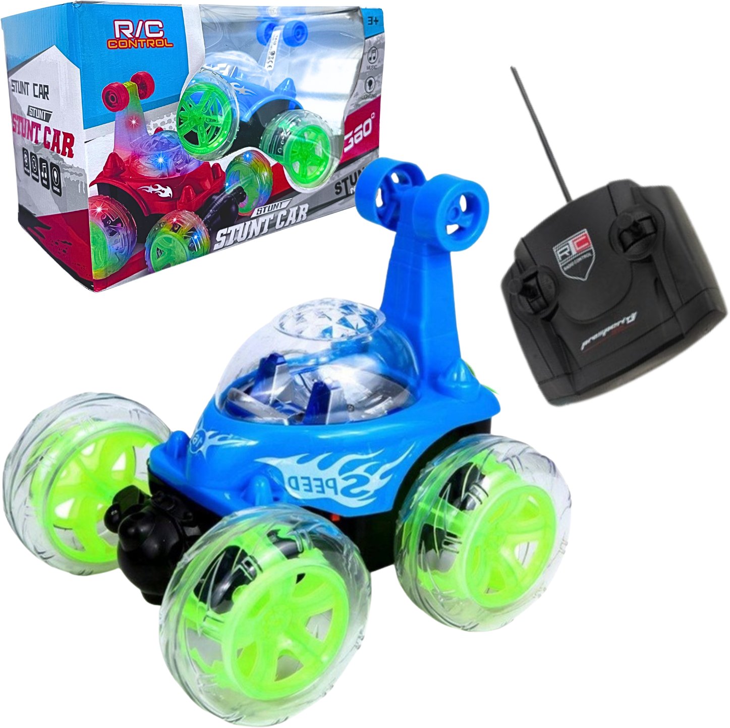 Duże Auto Twister Akrobata 360 Tańczący Samochód Kaskader Niebieski