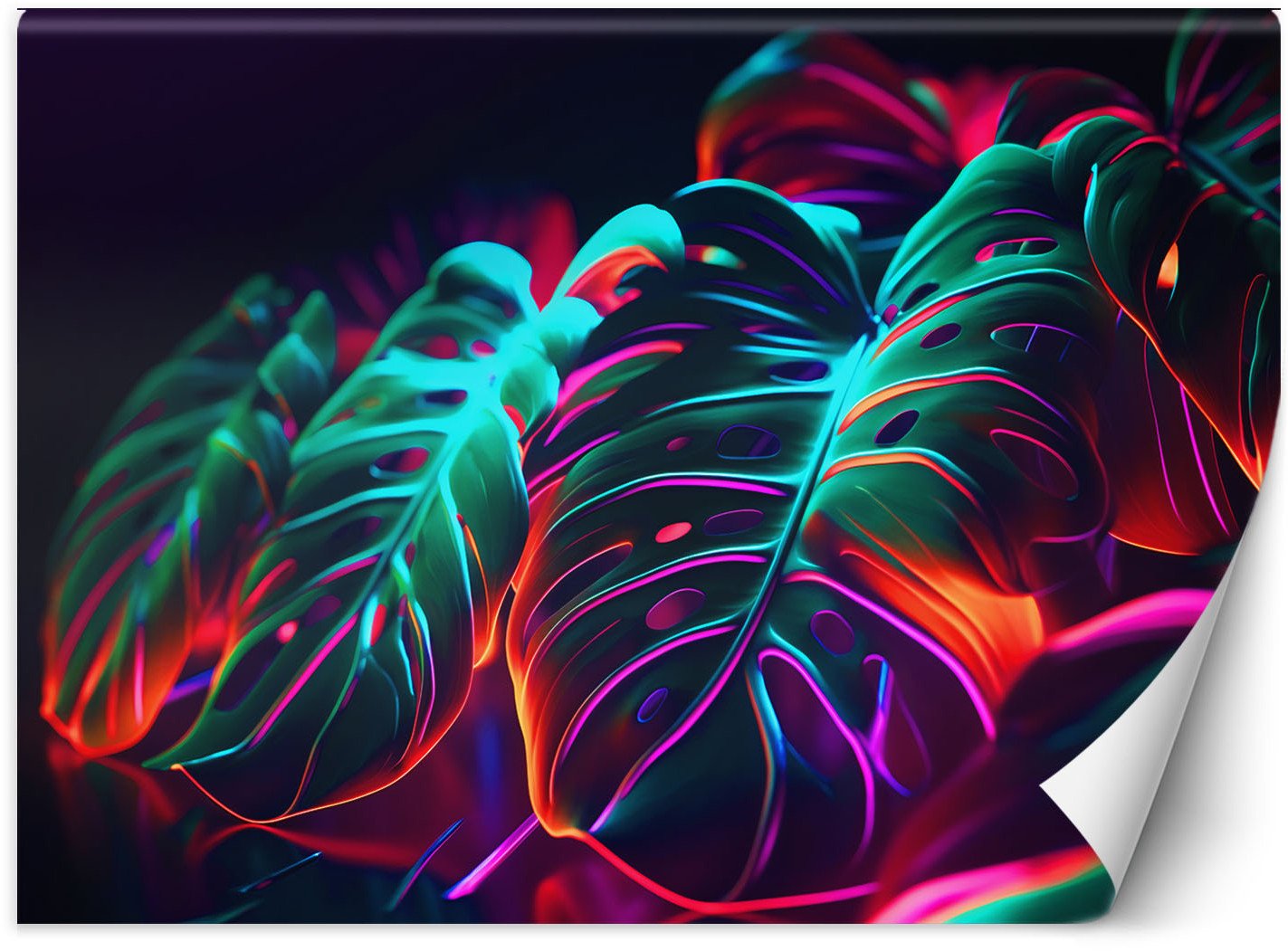 Feeby Fototapeta Liście monstera w futurystycznym stylu 150x105 small