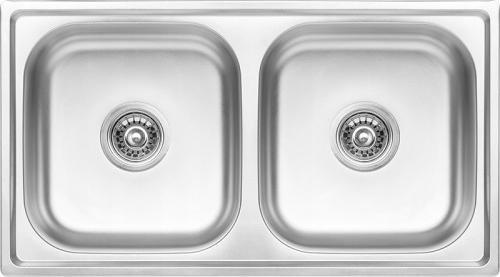 Zlewozmywak Kuchinox kuchenny stalowy wpuszczany 2-kom 76 x 43 cm