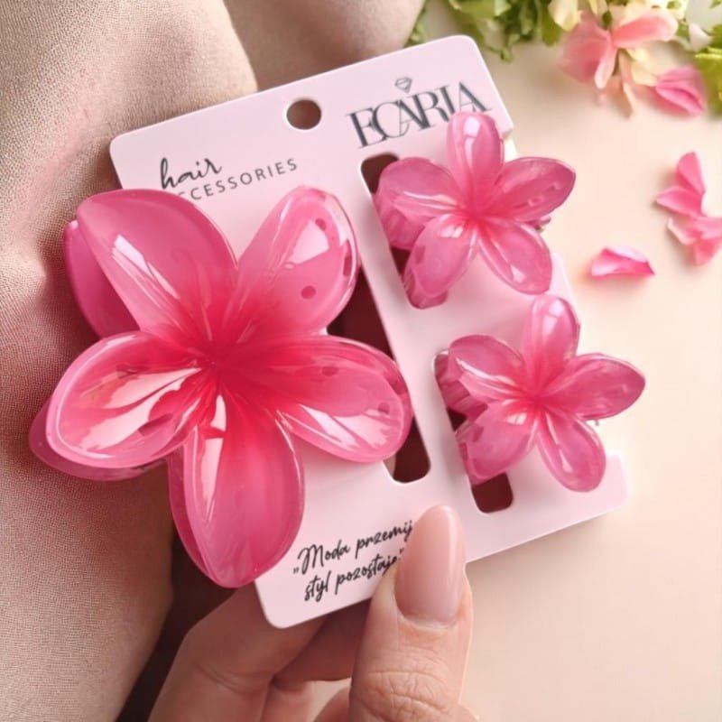 Zestaw spinek do włosów klamer 3w1, kwiat omre XL + 2 szt. mini spinek SP420