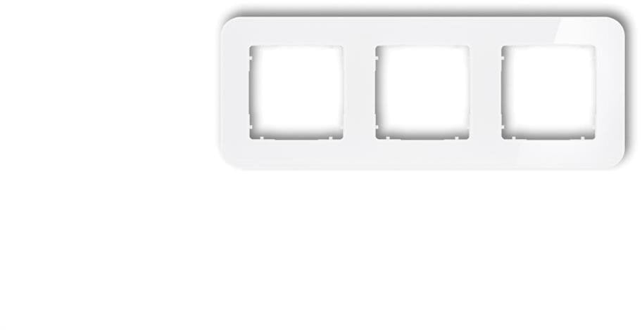 ICON Ramka uniwersalna potrójna zaokrąglona - efekt szkła (ramka: biała spód: biały) 0-0-IRSZ-3