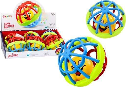 LeanToys Piłeczka Sensoryczna Grzechotka Gumowa Kolorowa