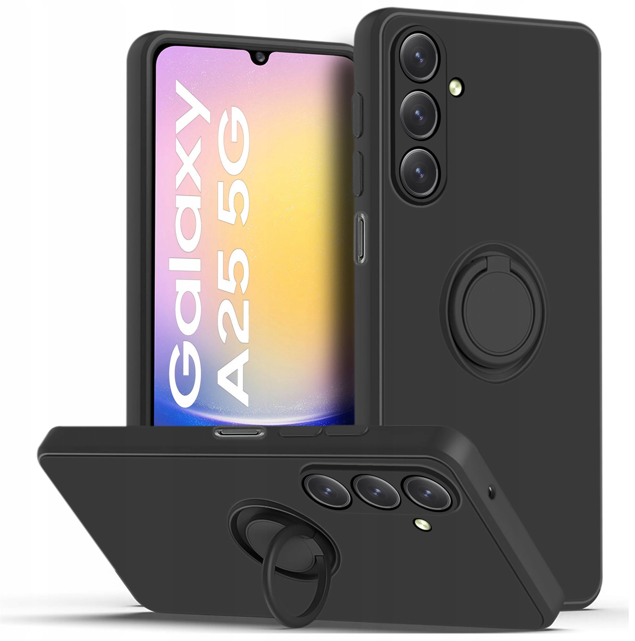 Etui do Samsung Galaxy A25 5G Silicone Ring CASE PLECKI + SZKŁO OCHRONNE 9H