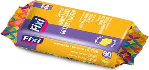 Fixi Ściereczki nawilżane do szyb i luster o zapachu cytryny