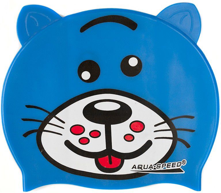 Aqua-Speed Czepek pływacki Aqua-Speed silikonowy ZOO Dog Junior niebieski (1035)