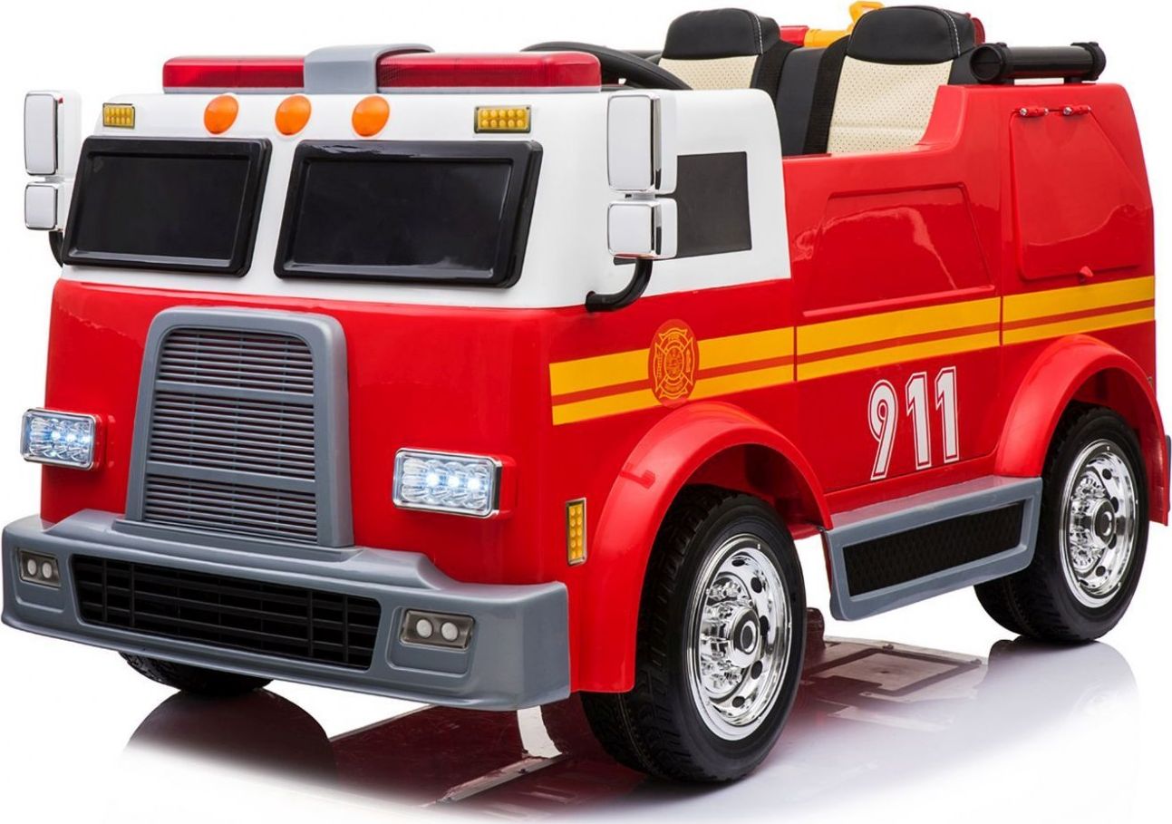 Super-Toys MEGA STRAŻ POŻARNA Z DŹWIĘKAMI, FUNKCJĄ BUJANIA, MEGAFONEM I DODATKOWYM WYPOSAŻENIEM, SUPER WERSJA/LL911