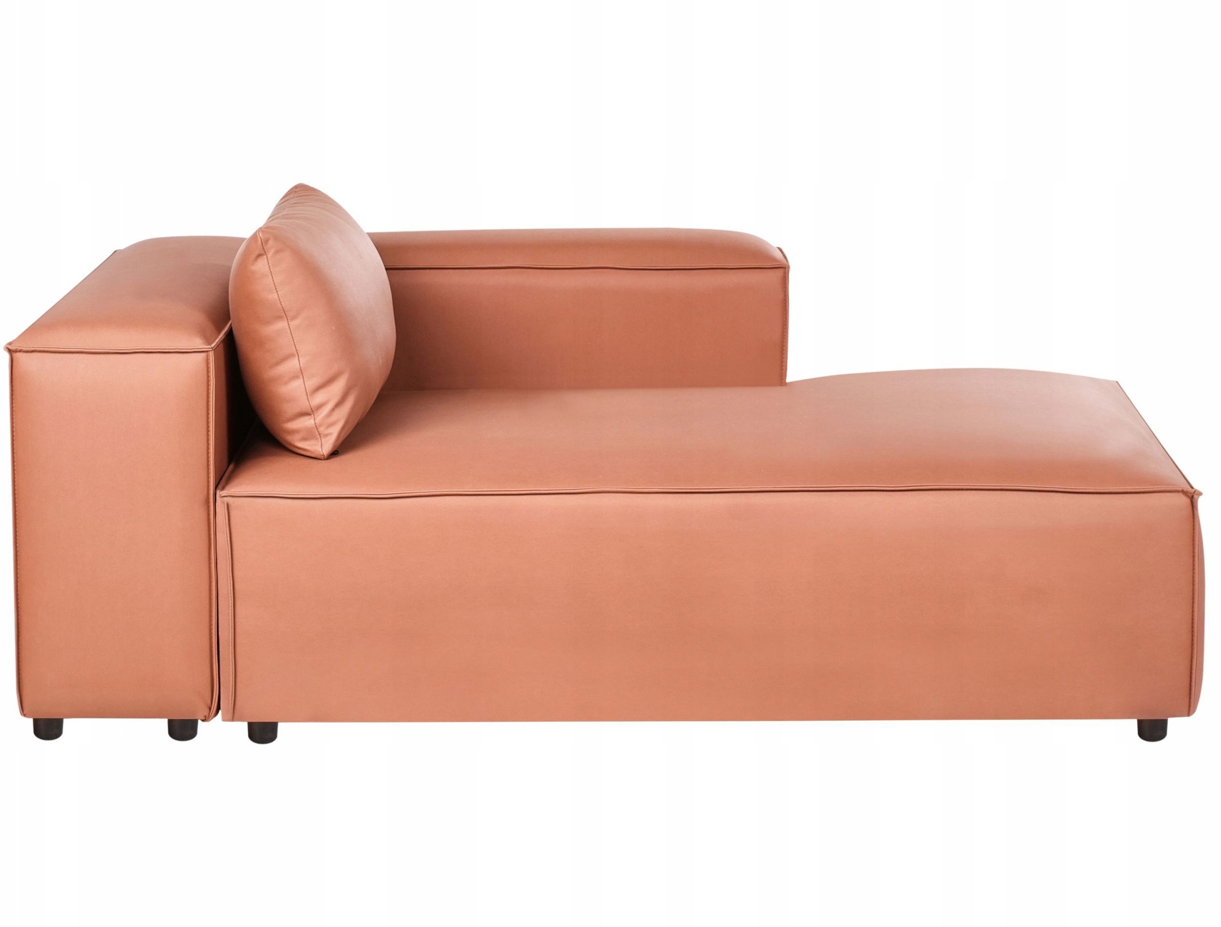 Szezlong lewostronny BRANDE Ekoskóra Złoty brąz