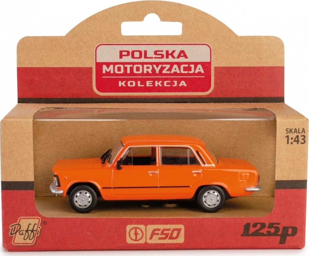 Daffi Pojazd PRL Fiat 125p pomarańczowy