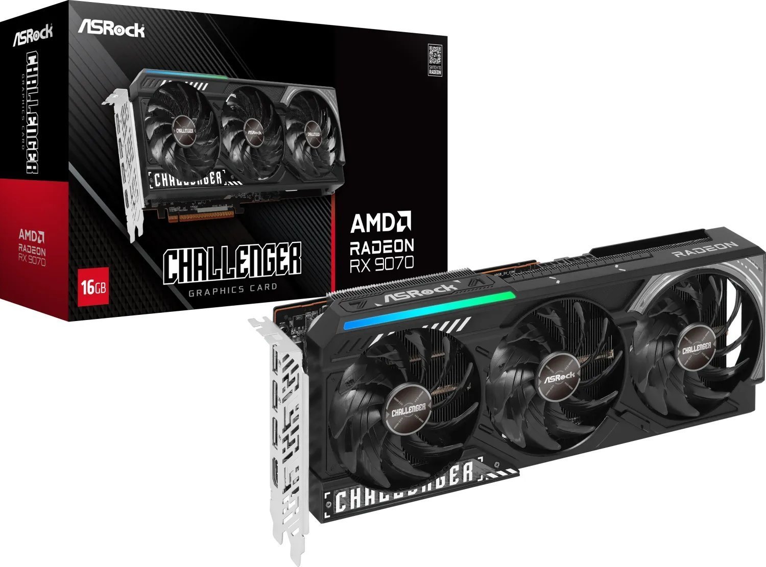 Karta graficzna ASRock Radeon RX 9070 Challenger 16GB GDDR6 (RX9070 CL 16G)