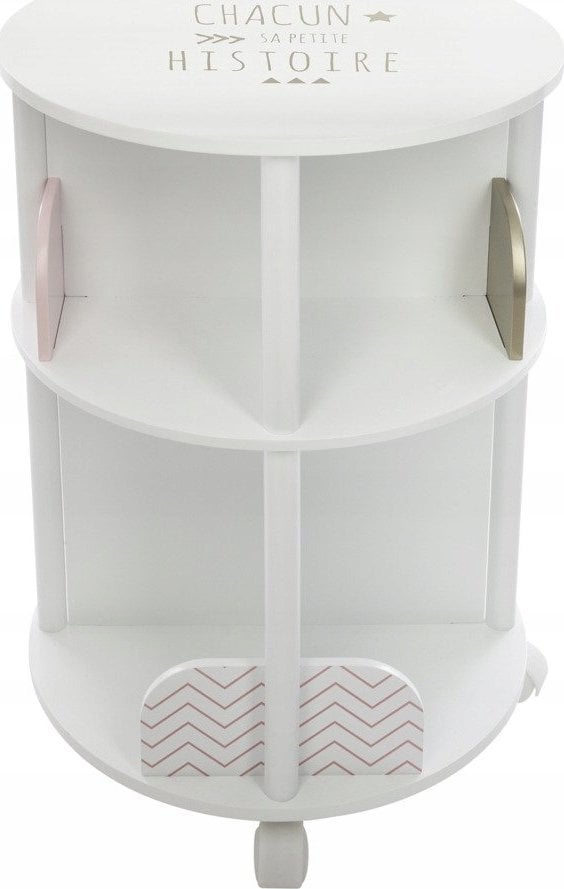 Atmosphera Szafka na książki dla dzieci, regał drewniany, regał, okrągła półka na książki, półki do pokoju dziecięcego, szafka na kółkach