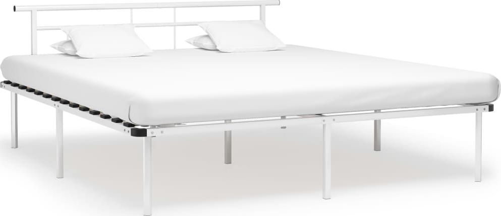 vidaXL Rama łóżka, biała, metalowa, 180 x 200 cm
