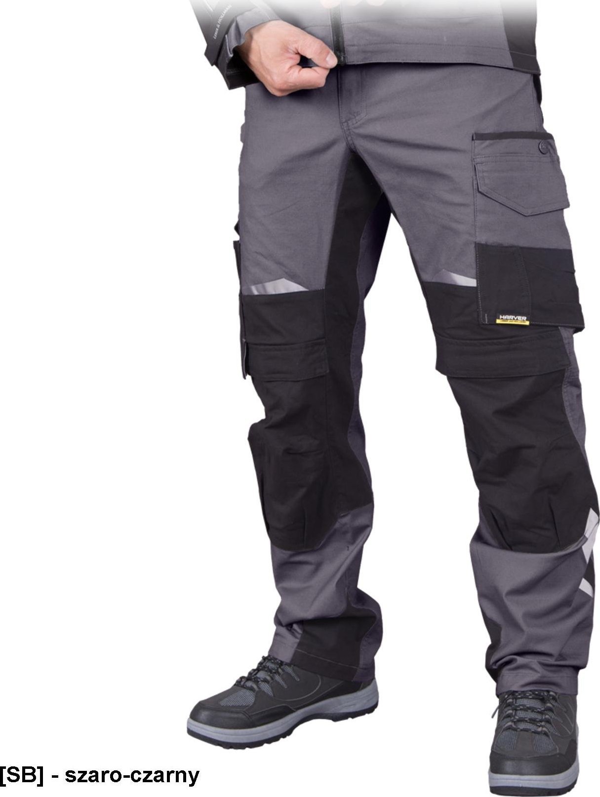 R.E.I.S. HARVERAIR-T - spodnie ochronne do pasa HARVERAIR, OEKO-TEX Standard 100, 7 kieszeni, odblaski, 97% bawełna, 3% spandex canvas, 240 g/m2 48