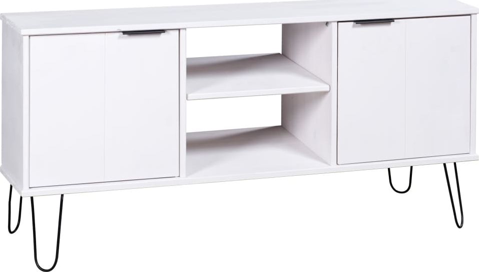 vidaXL Szafka pod TV New York Range, biała, lite drewno sosnowe