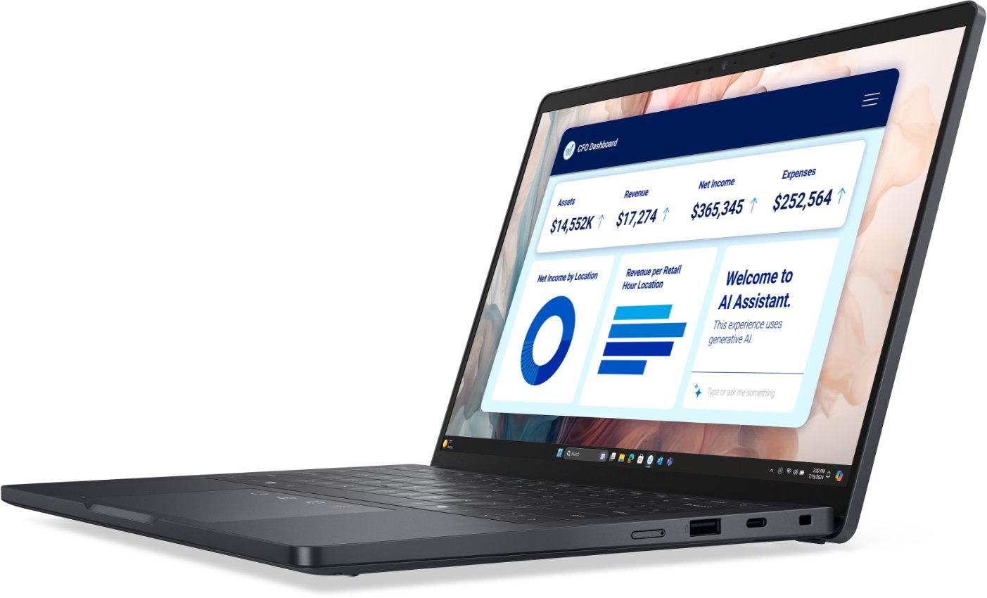 Laptop Dell Pro 13 Premium AG FHD+ Ultra 7 266V/16GB/512GB/Intel Arc Integrated/Win11 Pro/ENG Backlit kbd/FP/3Y Basic Onsite Warranty