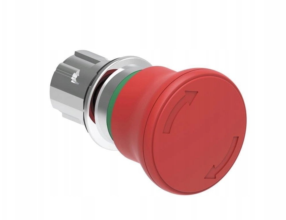 Metalowy przycisk grzybkowy odblokowanie przez obrót fi 40mm wg ISO13850 Czerwony LPSB6644
