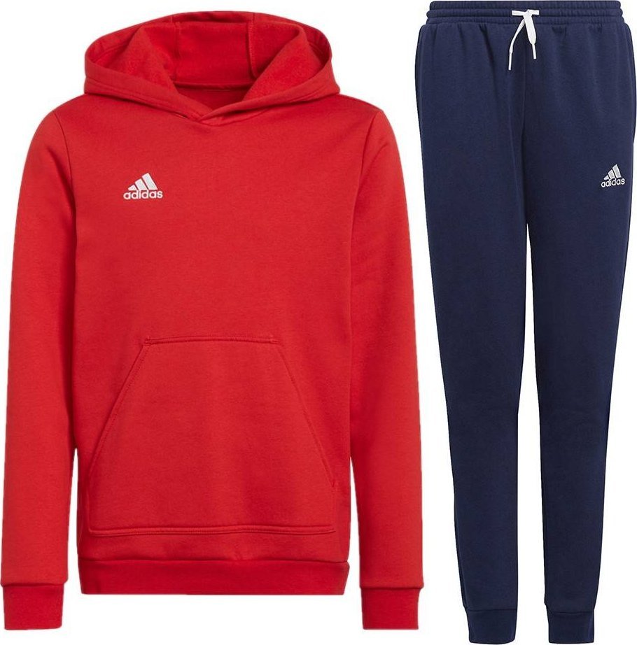 Adidas Dres dziecięcy Adidas Entrada 22 komplet czerwony + granatowy