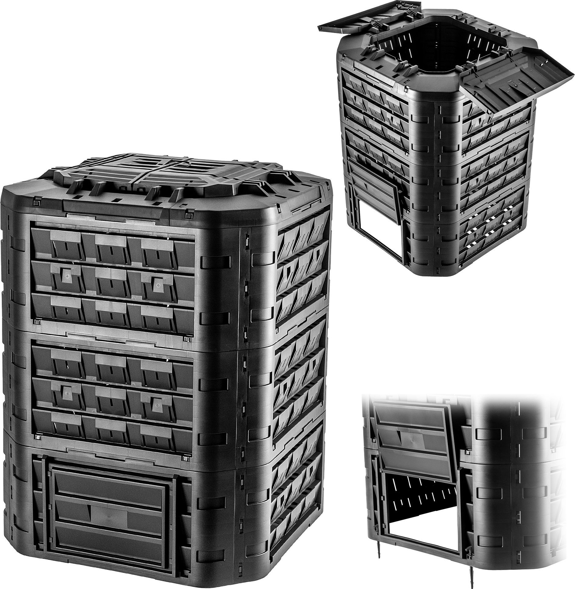 Kadax KADAX Kompostownik Ogrodowy Duży modułowy Całoroczny mrozoodporny Nawóz 950L