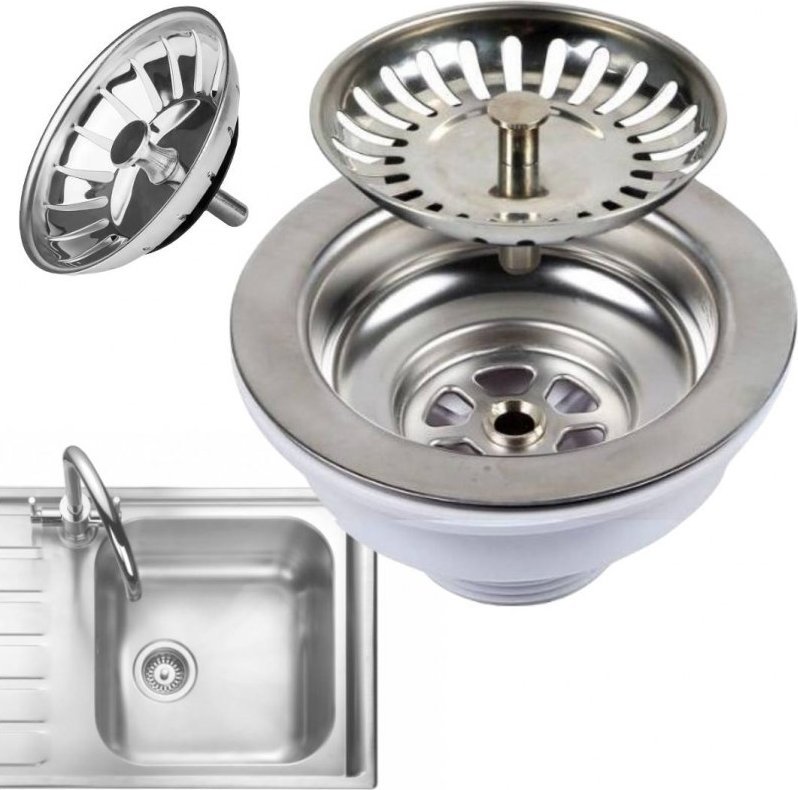 Syfon PrzydaSie Korek Do Zlewu Zlewozmywaka Koszyk Sitko Zatyczka