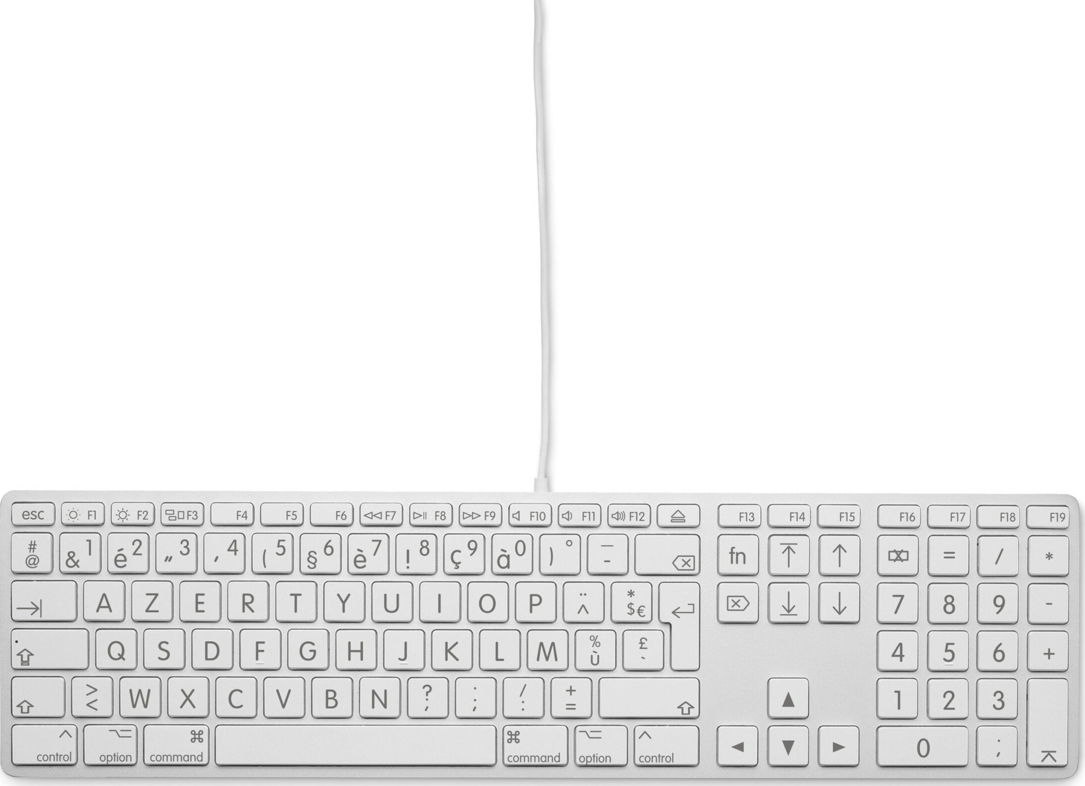 Klawiatura LMP Large Font USB Keyboard 110 keys wired USB keyboard with 2x USB and aluminum upper cover - French AZERTY