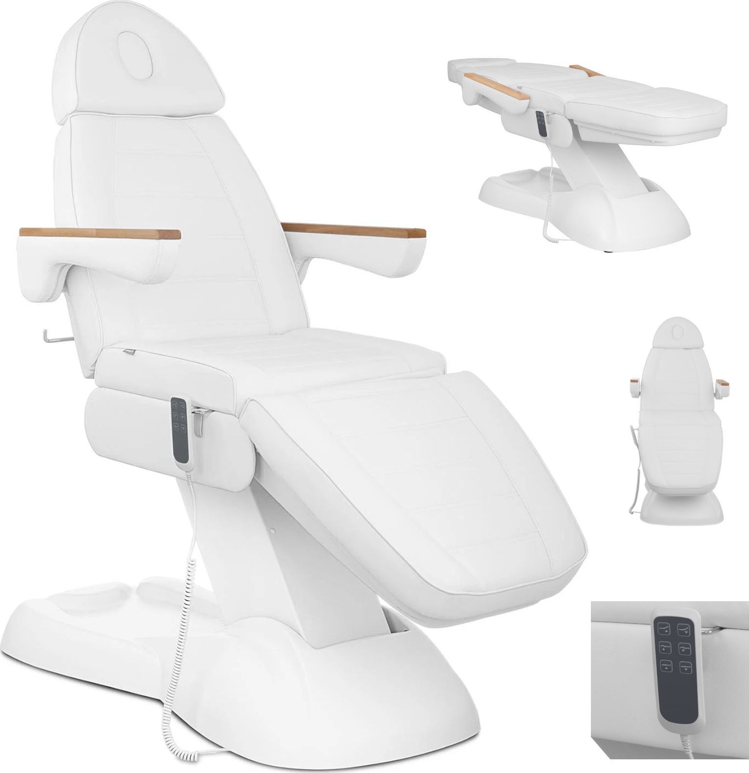 Physa Fotel kosmetyczny do tatuażu masażu spa z pilotem SAN MARINO - biały Fotel kosmetyczny do tatuażu masażu spa z pilotem SAN MARINO - biały