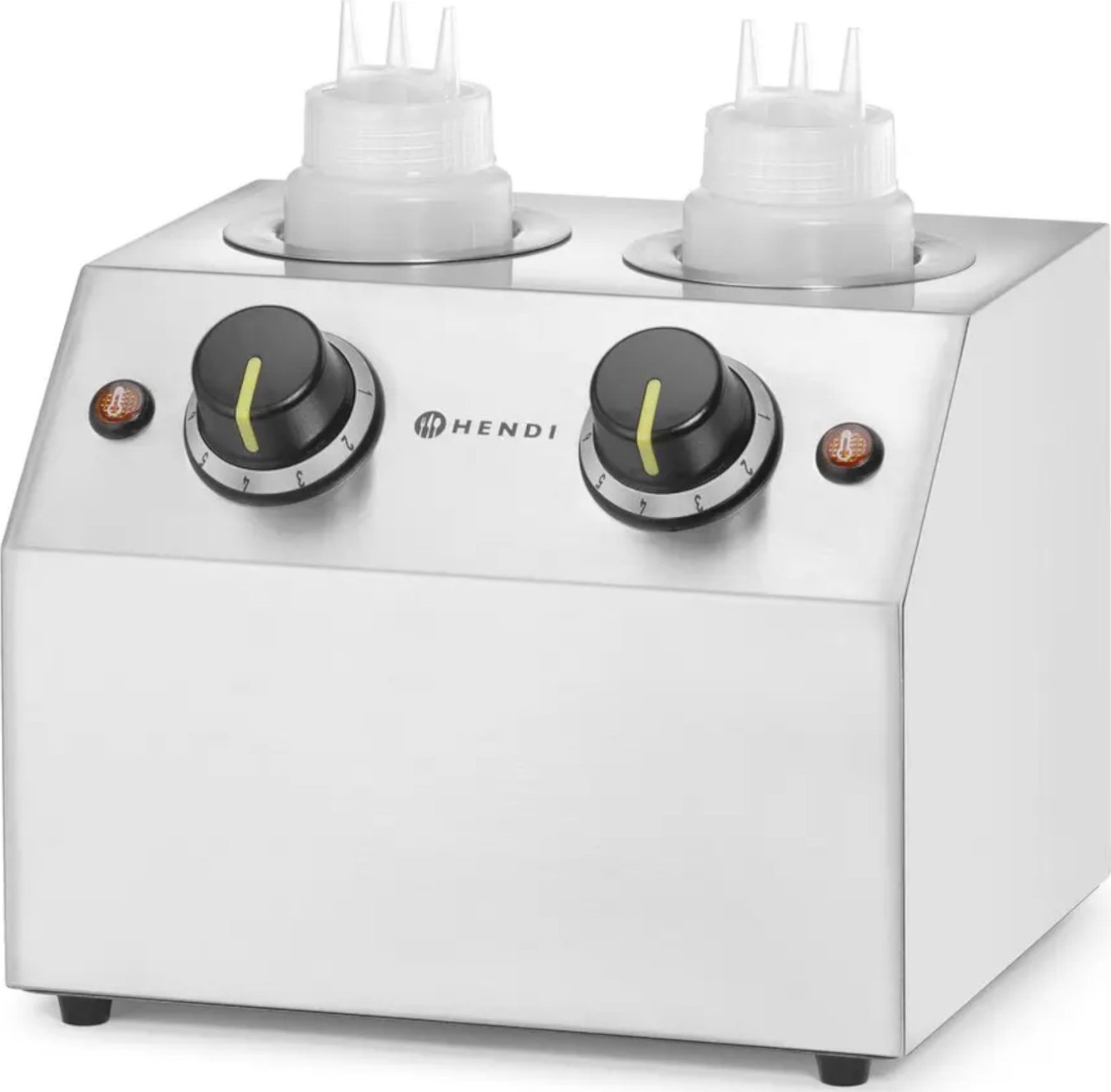 Hendi Podgrzewacz elektryczny do sosów butelek podwójny 2 strefy 2x 650 ml 200 W Podgrzewacz elektryczny do sosów butelek podwójny 2 strefy 2x 650 ml