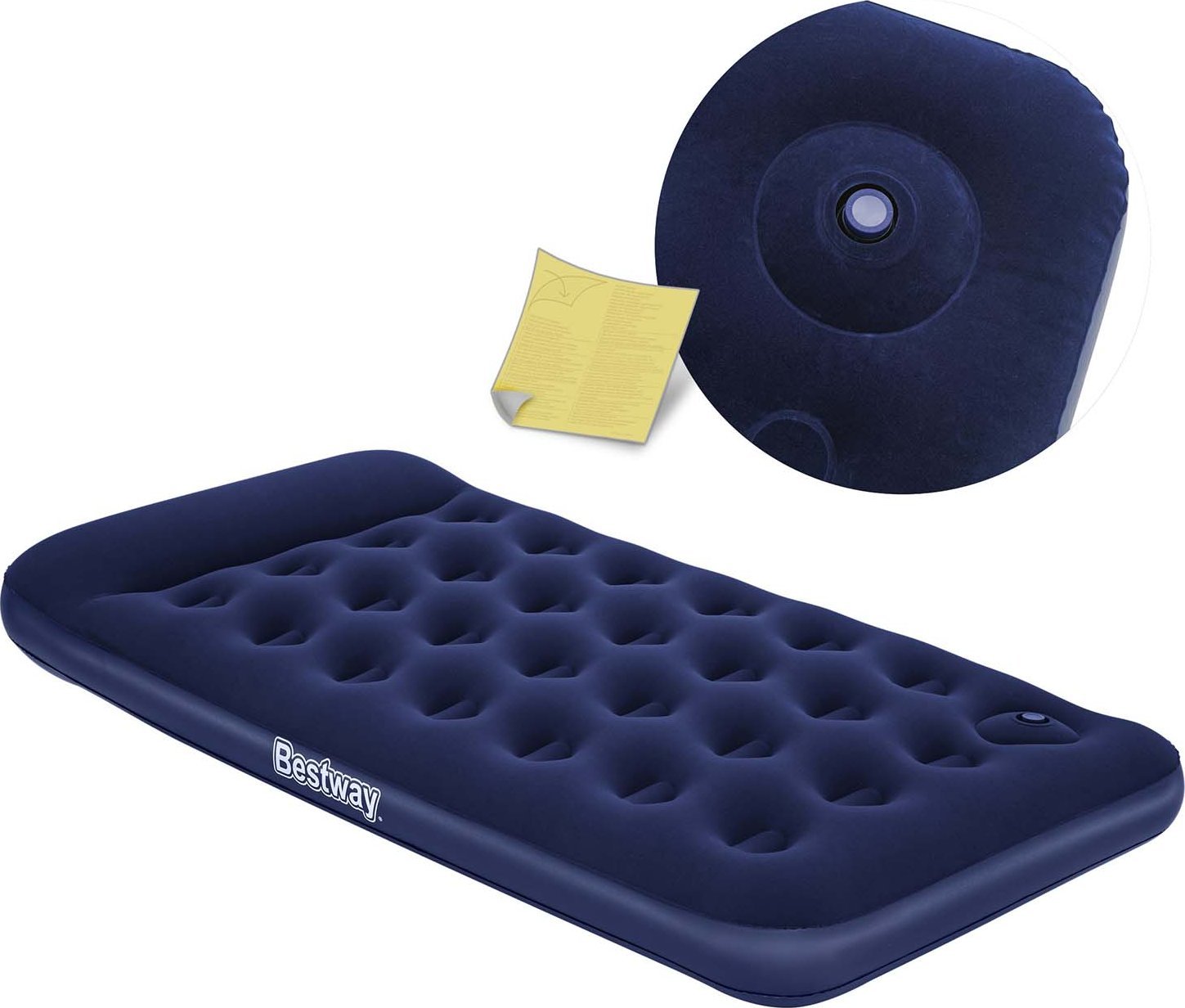 Bestway Materac Welurowy Z Pompką 188/99/28cm BESTWAY