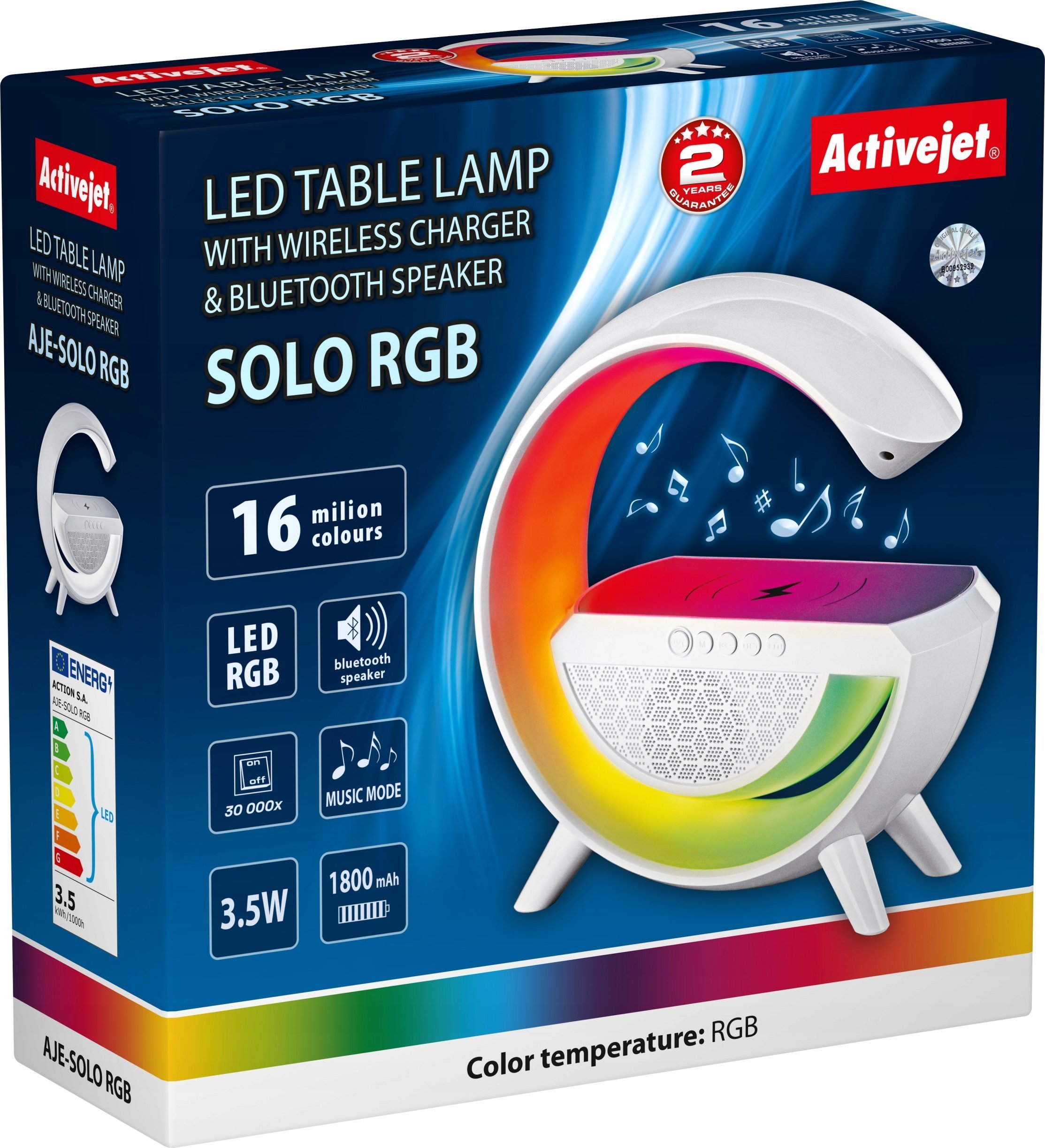 Lampa stołowa Activejet Lampka muzyczna LED Activejet AJE-SOLO RGB